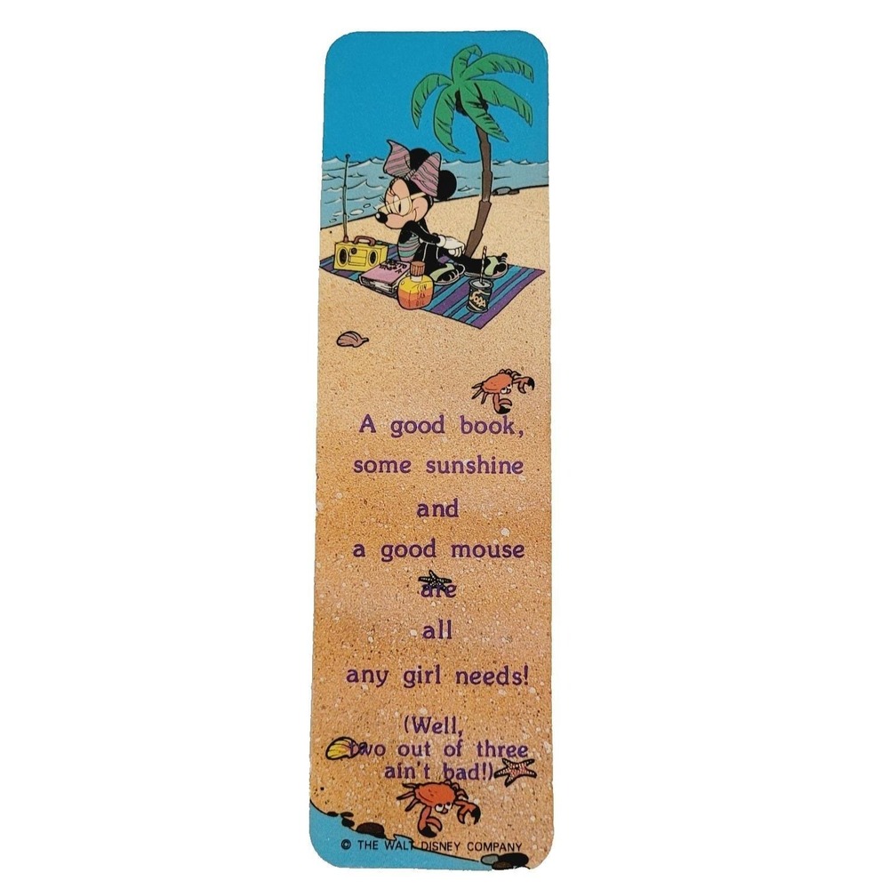 Vintage 80s Minnie Mouse Bookmark sand ruler Walt Disney One Stop Posters 26-096